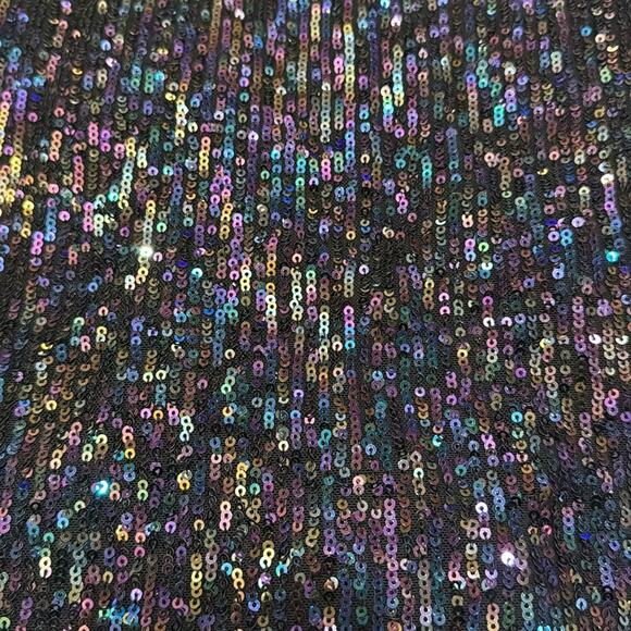 Free People Gold Rush Sequin Long Sleeve Top - Black Combo Size XS - Picture 5 of 8